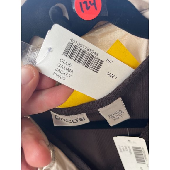 NWT Chico's 100% Cotton Khaki Ollie Gamma Jacket Size 1 - Picture 4 of 7